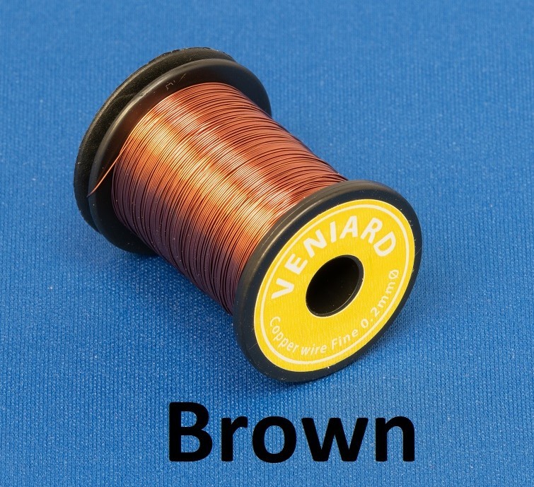 Veniard Coloured Copper Wire Fine 0.2mm Brown Fly Tying Materials
